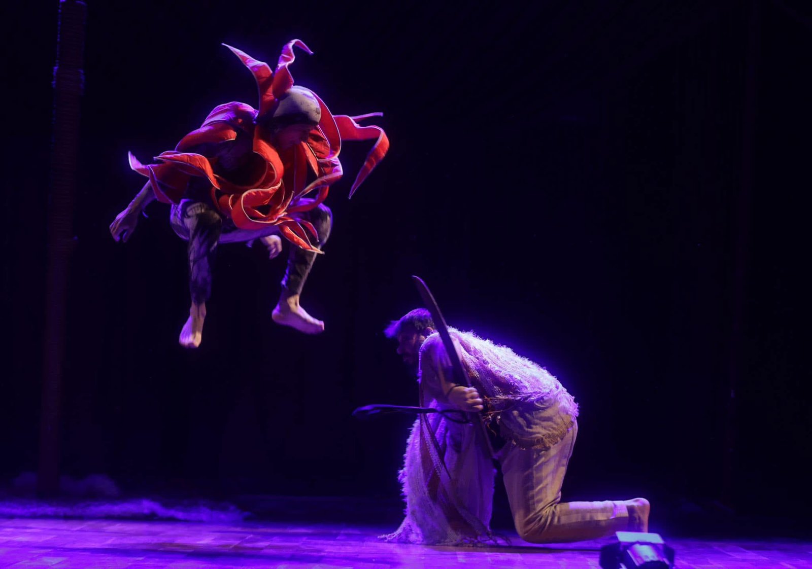 Stage performance under warm light
